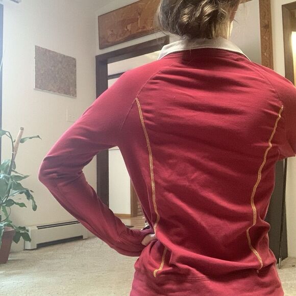 Iowa State ISU 1/4 Zip (M) Women's Top - Red Cyclones Thumb Holes Athletic Sport - Picture 4 of 10